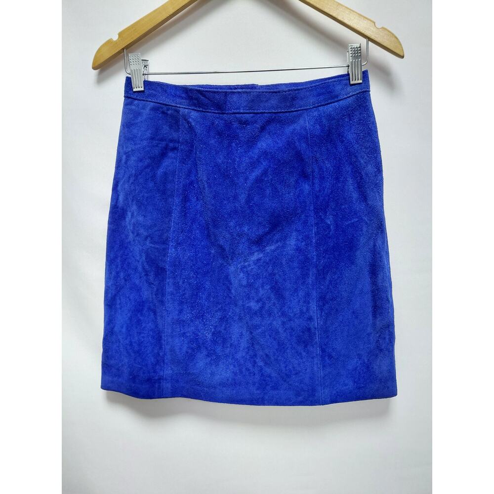 Outerwear by Phoenix Blue Leather Skirt Solid Lined Size 10